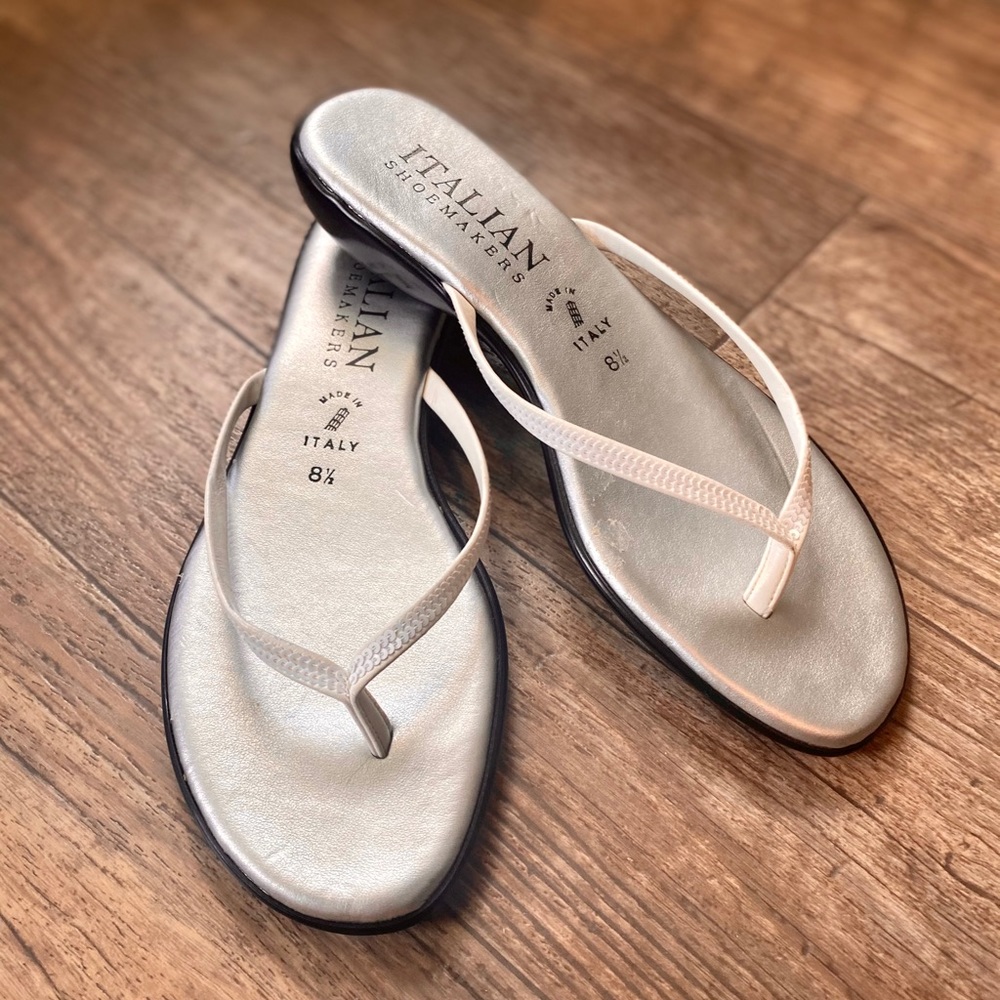 White Sequin Sandals